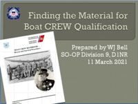 Image of Title Slide Finding Material for Boat CREW Qualification